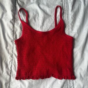 EUC Hollister Red Scrunch Tank Top